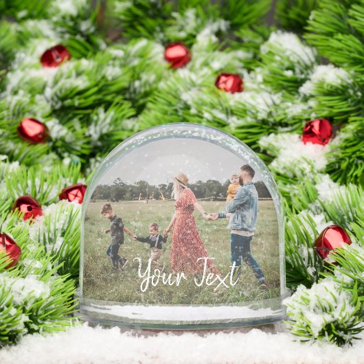 Personalized 2 Photos & Custom Text Template Schneekugeln (Weihnachten)
