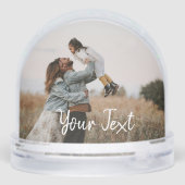 Personalized 2 Photos & Custom Text Template Schneekugeln (Rückseite)