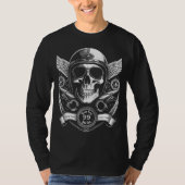 Personalized 2-Sided Biker Skull Motorcycle T-Shirt (Vorderseite)