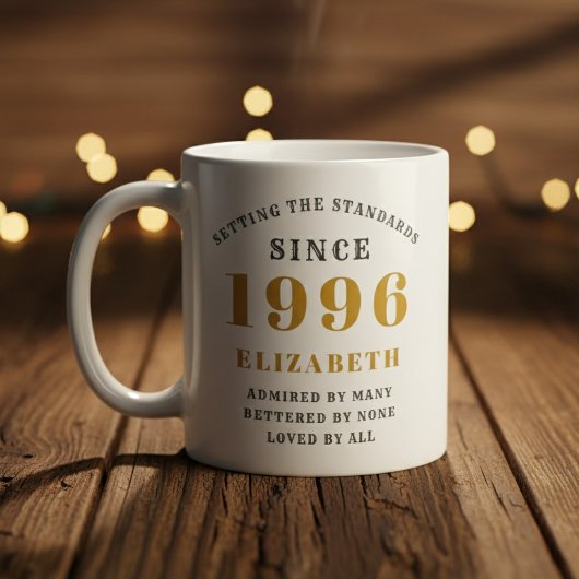 Personalized 30th Birthday 1996 Add Name Elegant Kaffeetasse