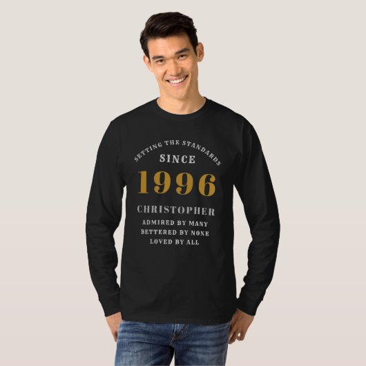 Personalized 30th Birthday 1996 Add Name T-Shirt (Vorne ganz)