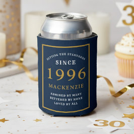Personalized 30th Birthday 1996 Elegant Blue Gold Dosenkühler