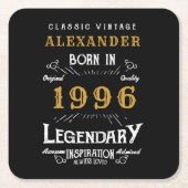 Personalized 30th Birthday 1996 Vintage Legend Rechteckiger Pappuntersetzer (Vorderseite)