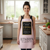 Personalized 30th Birthday Cook Chef Baker Pink Schürze