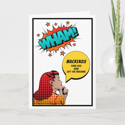 Personalized 30th Birthday Retro Comic Funny Karte (Vorderseite)
