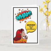 Personalized 30th Birthday Retro Comic Funny Karte (Gelbe Blume)