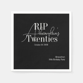 Personalized 30th birthday RIP 20s party Serviette