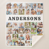 Personalized 36 Photos Collage Cute Trendy Family Sherpadecke (Vorderseite)