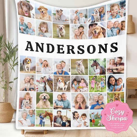 Personalized 36 Photos Collage Cute Trendy Family Sherpadecke