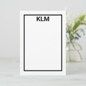 Personalized 3 Letter Monogram Notecards Dankeskarte (Stehend Vorderseite)