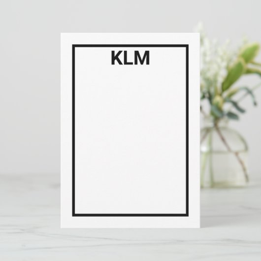 Personalized 3 Letter Monogram Notecards Dankeskarte (Stehend Vorderseite)