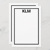 Personalized 3 Letter Monogram Notecards Dankeskarte (Vorne/Hinten)