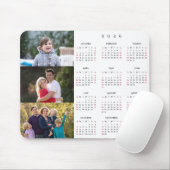 Personalized 3 Photo Collage Family 2026 Calendar Mousepad (Mit Mouse)