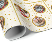 Personalized 3 Photo - Custom Family Holiday Geschenkpapier (Rolleneckpunkt)