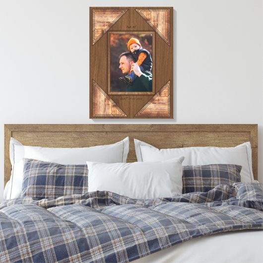 Personalized 3D Rustic Wood Pattern Frame Leinwanddruck (Insitu (Schlafzimmer))