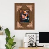 Personalized 3D Rustic Wood Pattern Frame Poster (Heimbüro)