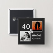 Personalized 40 & fabulous Men's gift Button (Vorne & Hinten)