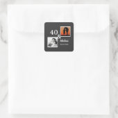 Personalized 40 & fabulous Men's gift Quadratischer Aufkleber (Tasche)