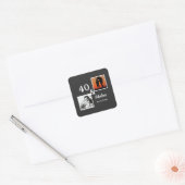 Personalized 40 & fabulous Men's gift Quadratischer Aufkleber (Umschlag)