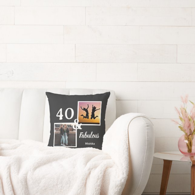 Personalized 40 & fabulous women's gift kissen (Liege)