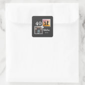 Personalized 40 & fabulous women's gift quadratischer aufkleber (Tasche)
