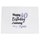 Personalized 40th Birthday Gift Bag - Custom Name Große Geschenktüte (Vorderseite)