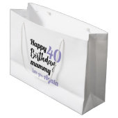 Personalized 40th Birthday Gift Bag - Custom Name Große Geschenktüte (Vorderseite Schrägansicht)