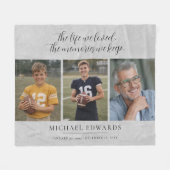 Personalized 4 Photo Memorial Sympathy Gift Fleecedecke (Vorderseite (Horizontal))
