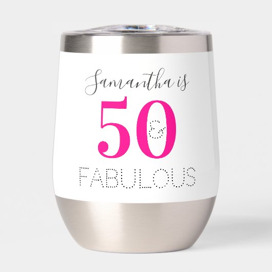 Personalized 50 and Fabulous Hot Pink Birthday (Vorderseite)