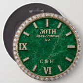 Personalized 50th Anniversary Emerald Marble Button (Vorne & Hinten)