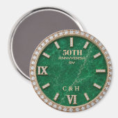 Personalized 50th Anniversary Emerald Marble  Magnet (Vorderseite/Rückseite)