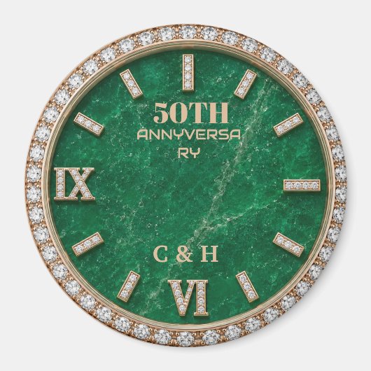 Personalized 50th Anniversary Emerald Marble  Magnet (Vorne)