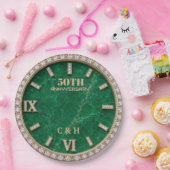 Personalized 50th Anniversary Emerald Marble Pappteller (Party)