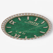 Personalized 50th Anniversary Emerald Marble Pappteller (Schrägansicht)