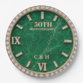 Personalized 50th Anniversary Emerald Marble Pappteller (Vorderseite)