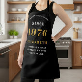 Personalized 50th Birthday 1976 Black & Gold Schürze