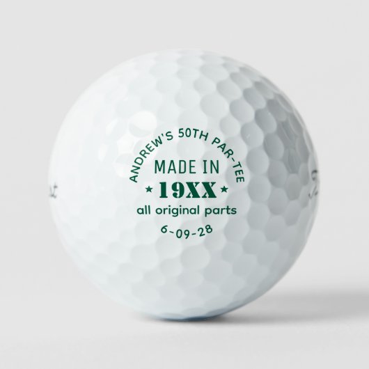 Personalized 50th Birthday Golfball (Vorderseite)