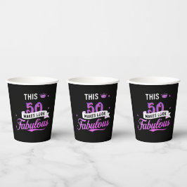 Personalized 50th Birthday Paper Cups for Her Pappbecher