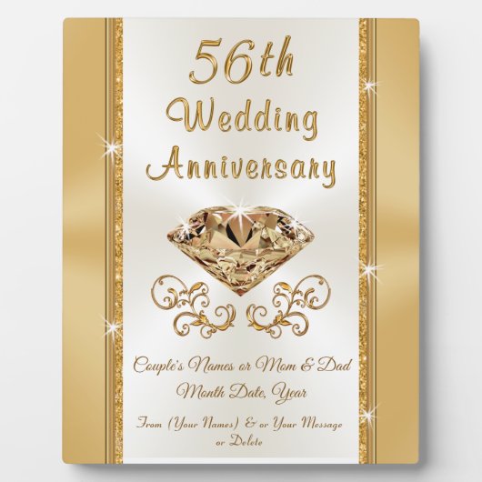Personalized 56th Wedding Anniversary Gift Ideas Fotoplatte (Vorderseite)