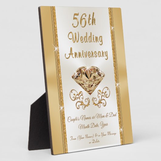 Personalized 56th Wedding Anniversary Gift Ideas Fotoplatte (Seite)
