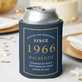 Personalized 60th Birthday 1966 Elegant Blue Gold Dosenkühler