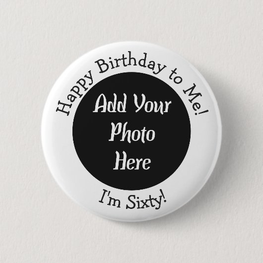 Personalized 60th Birthday Photo Template Button (Vorderseite)