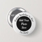 Personalized 60th Birthday Photo Template Button (Vorne & Hinten)