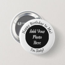 Personalized 60th Birthday Photo Template Button
