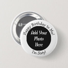 Personalized 60th Birthday Photo Template Button