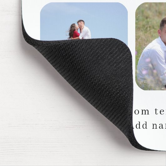 Personalized 6 Photo Collage with Custom Text Mousepad (Ecke)