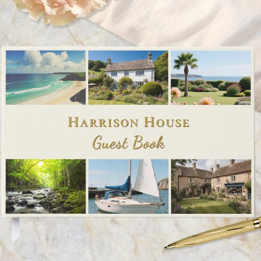 Personalized 6 Photo Home, Rental or Wedding Gästebuch