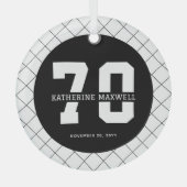 Personalized 70th Birthday Modern and Elegant   Ornament Aus Glas (Vorderseite)