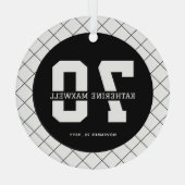 Personalized 70th Birthday Modern and Elegant   Ornament Aus Glas (Rückseite)