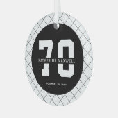 Personalized 70th Birthday Modern and Elegant   Ornament Aus Glas (Vorderseite links)